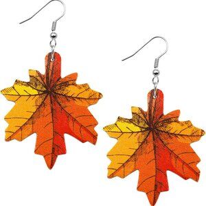 Fall Thanksgiving Earrings for Women Leather Pumpkin Turkey Maple Leaf Shaped Th